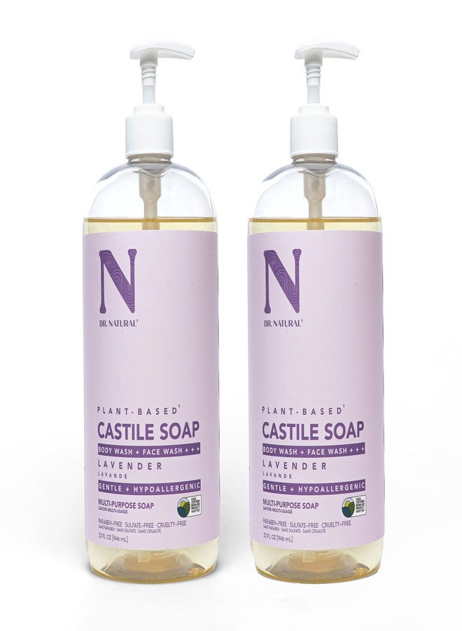 Dr. Natural Castile Liquid Soap, Lavender, 2 pc - Sulfate-Free, Paraben-Free, Cruelty-Free Multi-Purpose Soap with Shea Butter, Coconut Oil, Olive Oil - Image 1
